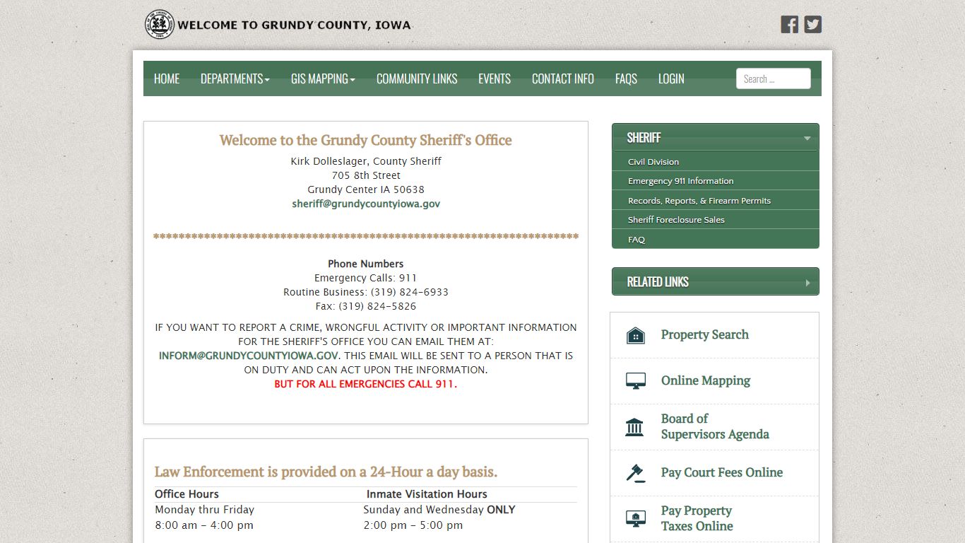 Sheriff - Grundy County, Iowa